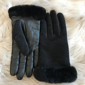 Ugg Mixed Media Shorty Touch Gloves (L)